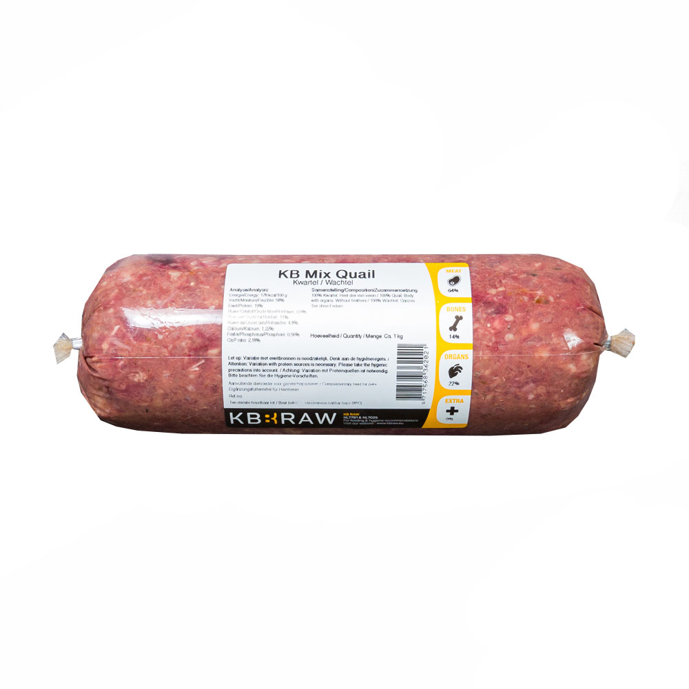  KB BARF - Kwartellijfjes Gemalen 1000 g