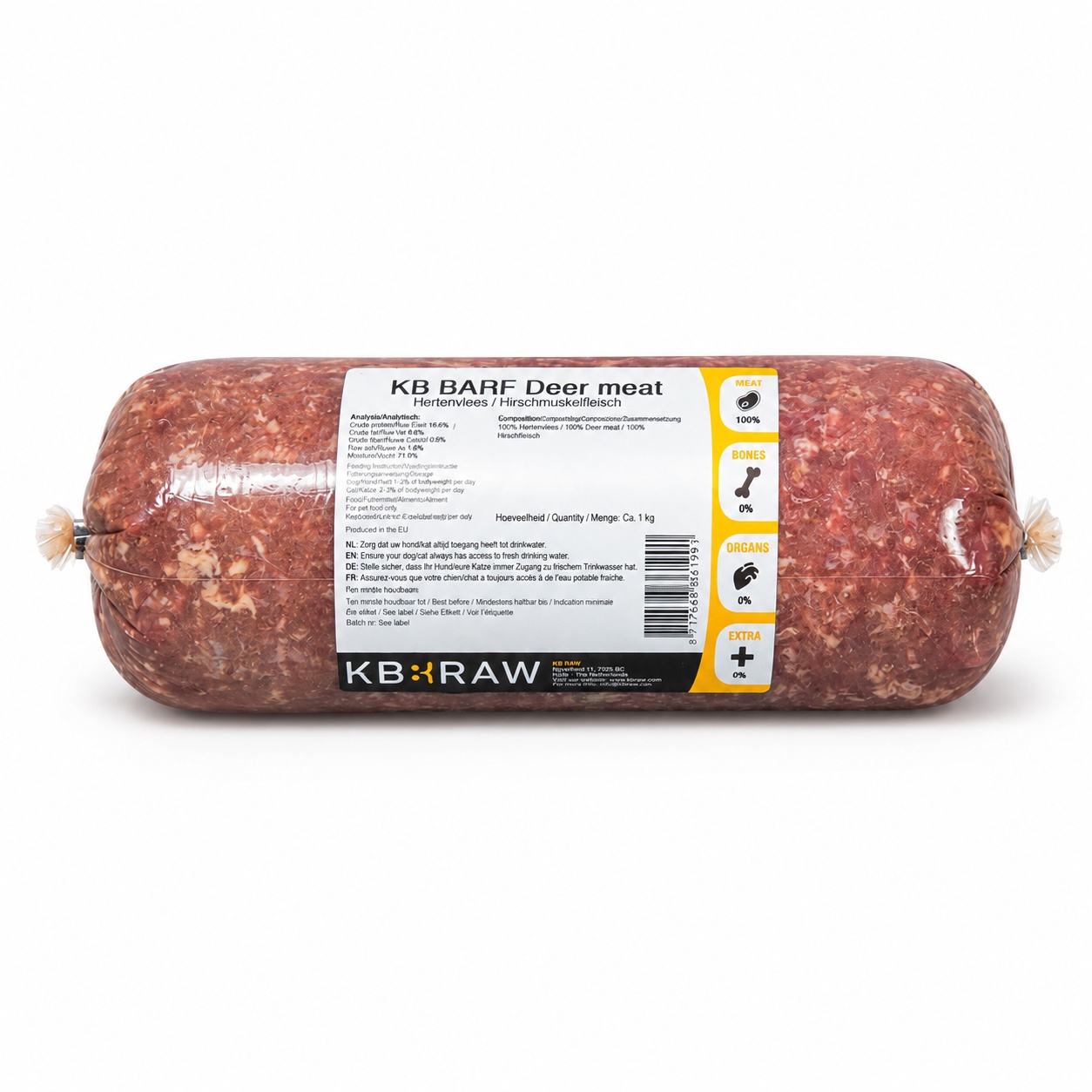 KB BARF - Hertenvlees Gemalen 1000 g