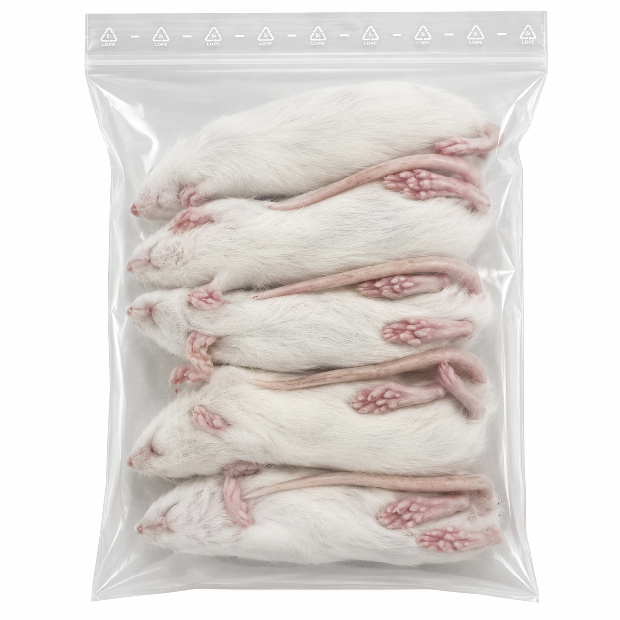 Weaner Rat Groot 60-90 g - 5 stuks