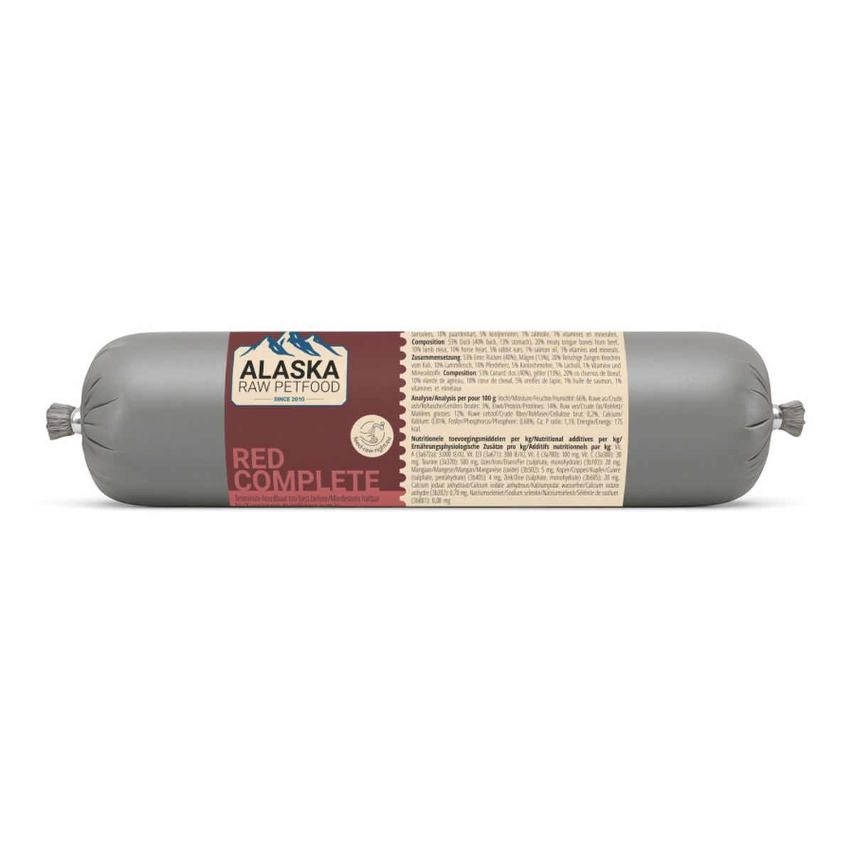 Alaska Cat Complete Red 250 g in grijze worstverpakking